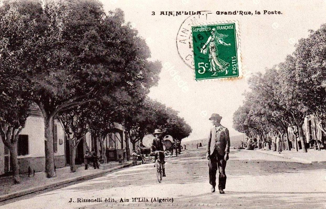 Ain-M'Lila - Grand'Rue et Poste - 1910.jpg